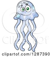 Clipart Of A Cute Cartoon Purple Jellyfish Royalty Free Vector Illustration by Vector Tradition SM