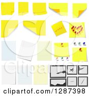 Poster, Art Print Of Yellow Sticky Notes And Ruled Paper Designs