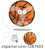 Clipart Of Basketballs And A Goofy Face Royalty Free Vector Illustration