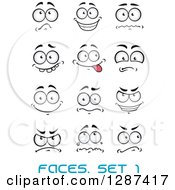 Clipart Of Expressional Faces With Blue Text Royalty Free Vector Illustration
