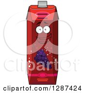 Clipart Of A Happy Red Grape Juice Carton Royalty Free Vector Illustration