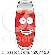 Clipart Of A Happy Glass Of Juice Royalty Free Vector Illustration