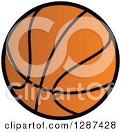 Clipart Of A Basketball With Black Lines Royalty Free Vector Illustration