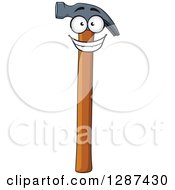 Clipart Of A Cartoon Happy Smiling Hammer Tool Royalty Free Vector Illustration