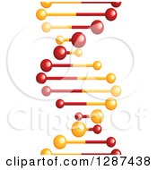 Poster, Art Print Of Red And Gold Dna Double Helix Cloning Strand With Balls At The Tips