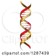 Clipart Of A 3d Red And Gold Dna Double Helix Cloning Strand Royalty Free Vector Illustration