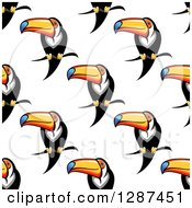 Poster, Art Print Of Seamless Background Pattern Of Perched Toucan Birds
