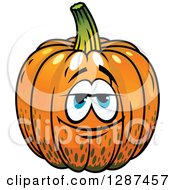 Clipart Of A Blue Eyed Pumpkin Character Royalty Free Vector Illustration