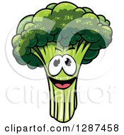 Clipart Of An Excited Broccoli Character Royalty Free Vector Illustration