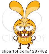 Clipart Of A Cartoon Angry Yellow Rabbit Royalty Free Vector Illustration by Zooco