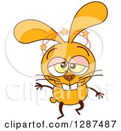 Poster, Art Print Of Cartoon Dizzy Yellow Rabbit