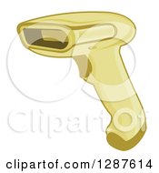 Clipart Of A Yellow Bar Code Scanner Reader Gun Royalty Free Vector Illustration