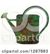 Clipart Of A Watering Can With Halftone Plant And Brick Textures Royalty Free Illustration by Prawny