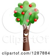 Clipart Of A Happy Smiling Apple Tree Royalty Free Illustration by Prawny