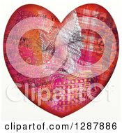 Poster, Art Print Of Pattern Collaged Heart With Music Notes