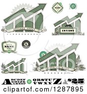 Poster, Art Print Of American Dollar Themed Bar Graphs Labels Numbers And Letters