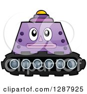 Clipart Of A Purple Robot Tank Machine Royalty Free Vector Illustration