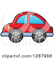Clipart Of A Red Toy Car Facing Left Royalty Free Vector Illustration