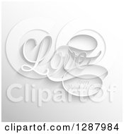 Poster, Art Print Of 3d White Love Happy Valentines Day Text Over Gray