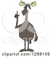 Clipart Of A Knowledgeable Moose Making A Point Royalty Free Vector Illustration