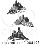 Poster, Art Print Of Dark Gray City Skyscraper Skylines