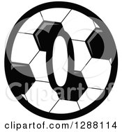 Poster, Art Print Of Grayscale Soccer Ball Number Zero