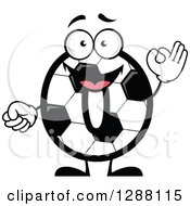 Poster, Art Print Of Soccer Ball Number Zero Character Gesturing 0 Fingers