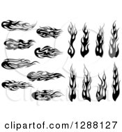 Clipart Of Black And White Flames Design Elements Royalty Free Vector Illustration