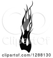 Clipart Of A Vertical Black And White Flames Design Element 3 Royalty Free Vector Illustration