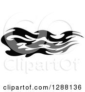 Clipart Of A Horizontal Black And White Flames Design Element 2 Royalty Free Vector Illustration