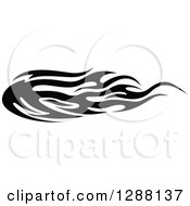Clipart Of A Horizontal Black And White Flames Design Element 3 Royalty Free Vector Illustration