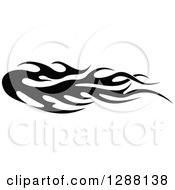 Clipart Of A Horizontal Black And White Flames Design Element 4 Royalty Free Vector Illustration