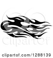 Poster, Art Print Of Horizontal Black And White Flames Design Element 5