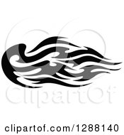 Poster, Art Print Of Horizontal Black And White Flames Design Element 6