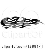 Poster, Art Print Of Horizontal Black And White Flames Design Element 7