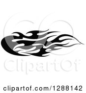 Clipart Of A Horizontal Black And White Flames Design Element 8 Royalty Free Vector Illustration