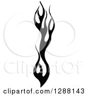 Clipart Of A Vertical Black And White Flames Design Element Royalty Free Vector Illustration