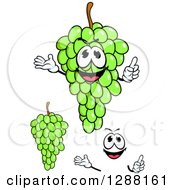 Clipart Of Green Grapes With Hands And A Face Royalty Free Vector Illustration