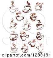 Poster, Art Print Of Brown And Steamy Coffee Cups