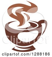 Poster, Art Print Of Two Toned Brown And White Steamy Coffee Cup 4