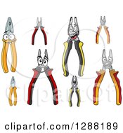 Clipart Of Pliers And Characters Royalty Free Vector Illustration