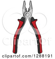 Clipart Of A Pair Of Black And Red Pliers Royalty Free Vector Illustration