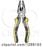 Clipart Of A Pair Of Black And Yellow Pliers Royalty Free Vector Illustration