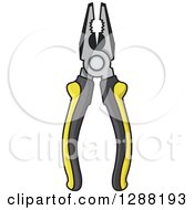 Pair Of Black And Yellow Pliers