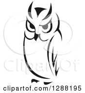 Poster, Art Print Of Black And White Sketched Owl Facing Slightly Left