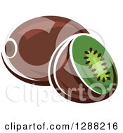 Poster, Art Print Of Halved And Whole Kiwi Fruit