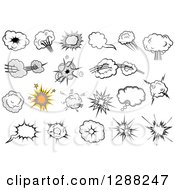 Clipart Of A Comic Bursts Explosions Or Poofs Royalty Free Vector Illustration