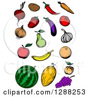 Poster, Art Print Of Fruit And Veggies