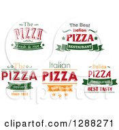 Clipart Of Pizza Text Designs 3 Royalty Free Vector Illustration