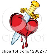 Clipart Of A Sword Stabbing A Bleeding Heart 4 Royalty Free Vector Illustration